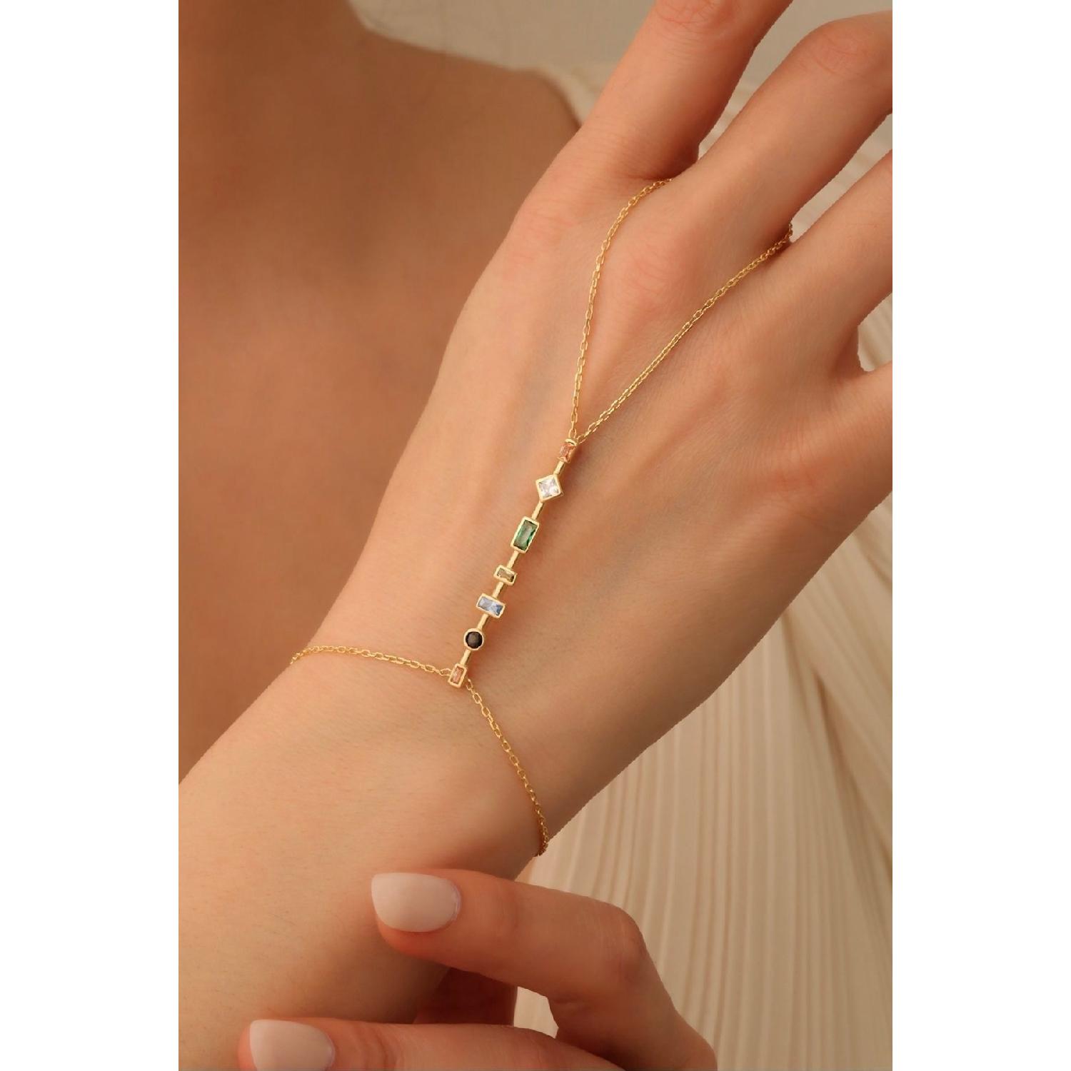 

Gold Plated Colored Stone Mix ahmeran 925 Sterling Silver жовтий