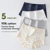 FallSweet 5 ks/Sada Dámské bavlněné kalhotky Boyshorts Spodní prádlo Bezešvé Boxerky Kalhotky Pohodlné Kalhotky Roztomilé Dívčí Kalhotky M-XXL