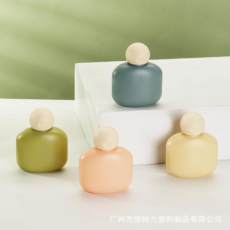 50ml Portable PE Refillable Lotion Bottle with Flip Cap in 4 Colors, Leak-Proof Container for Hand Cream Shampoo & More