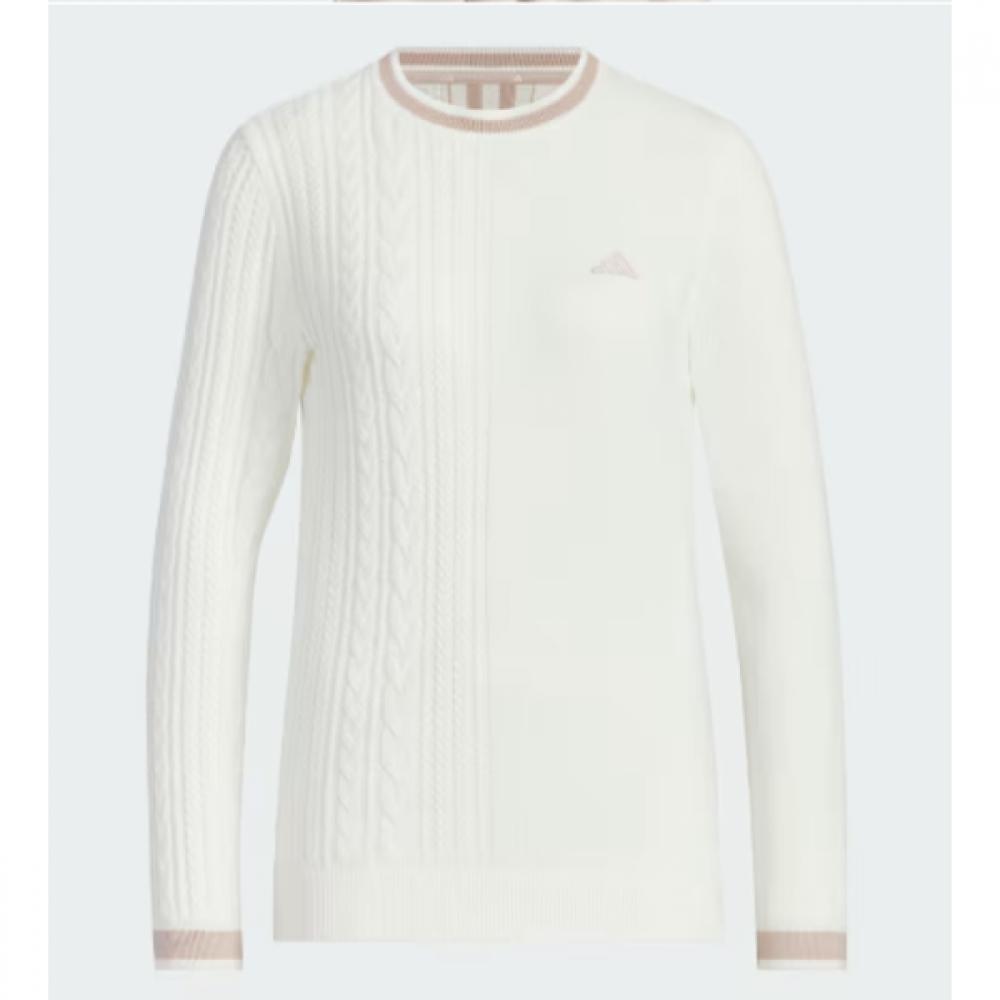 

AdidaS Golf Women S Knit 3S aSymmetric Crewneck Pullover iS4805 white/XS