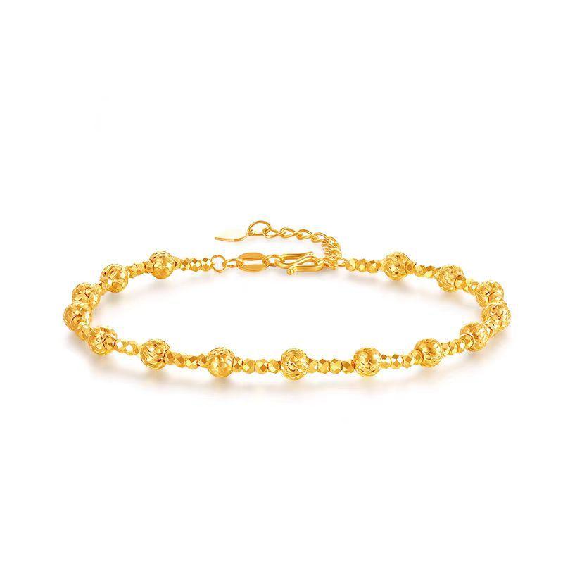 Luxury 24K 9999 Pure Gold Real Gold Women's Disco Ball Bracelet Cat's Eye Bracelet
