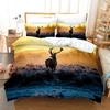 Deer Duvet Cover Set King Polyester Bedding Set For Kid Children Gift Bedding Set 3D Animal Giraffe Purple Theme Comforter Cover