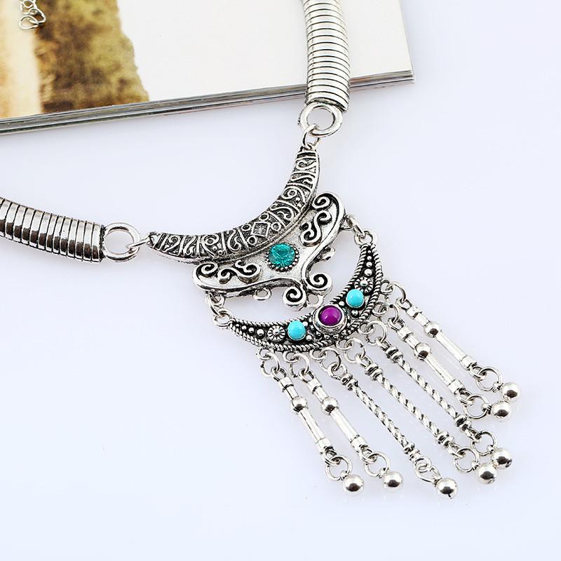 Retro Alloy Geometric Choker Necklace With Dazzling Zirconia For Men And Women