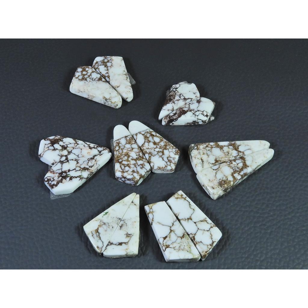 191Cts. Natural Wild horse Jasper Fancy Cabochon Loose Gemstone 7Pair Lot C-1466