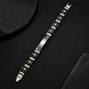 Stainless Steel Black Pattern Splicing Bracelet With Smooth Surface Men's Trendy Accessories Simple Color Blocking Design Niche Personality Versatile