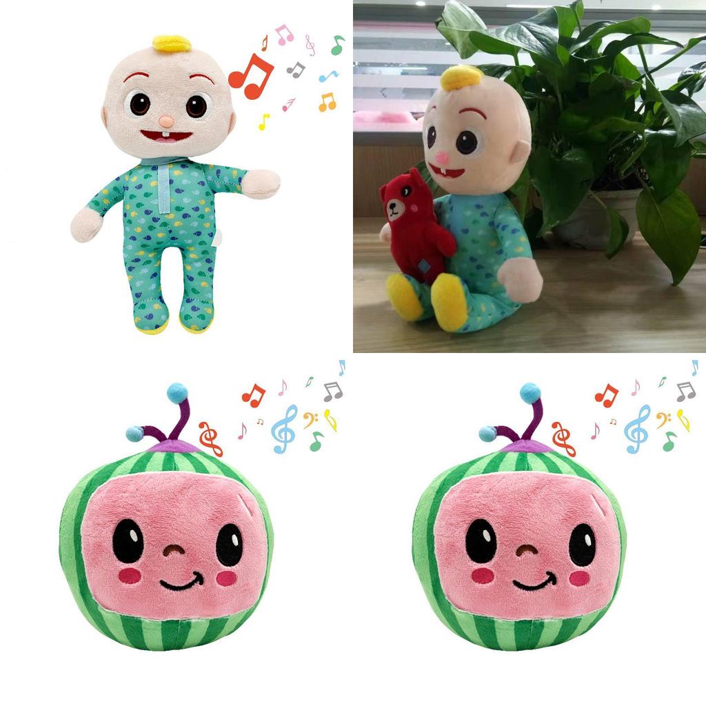 Kawaii Musikpuppe Cocomelon Wassermelone Plüschtier mit melodischen Liedern und weicher Textur für Kinder