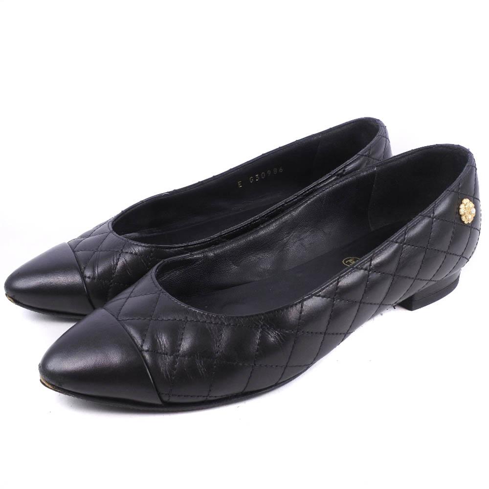 CHANEL Matelasse pumps black Calfskin Women Used