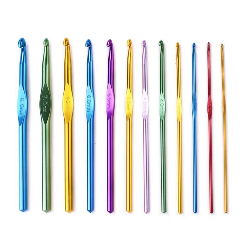 Aluminum Handle Knitting Crochet Hook Needles Pin Weave Yarn uygun