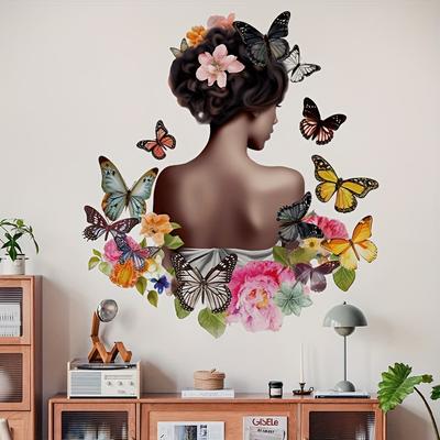 Creative Wall Sticker Girl Butterfly Quotes Wall Decals for Girls Room Bedroom Background Decoration