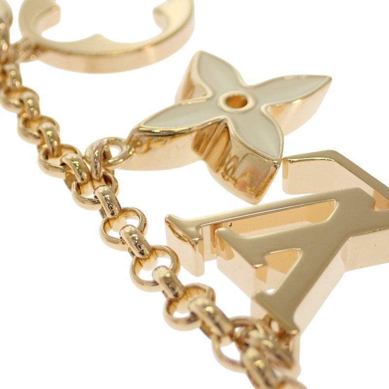 Louis Vuitton M01413 Monogram Bag Charm Gold/pink Metal Women