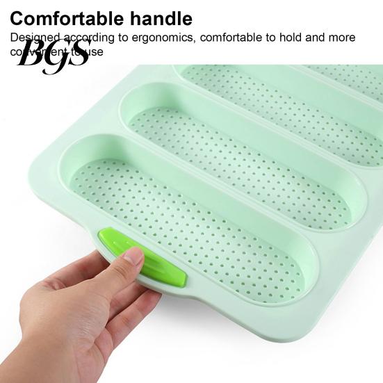 Baguette Baking Mold 4 Grids Food Grade Tray Silicone Anti-scalding Bread for Restaurant
