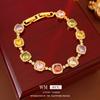 Medieval Vintage Zircon Square Buckle Bracelet Light Luxury High-end Bracelet Design Niche Exquisite Jewelry