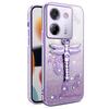 KADEM For Xiaomi Poco M7 Pro 5G Case Dragonfly Kickstand TPU Flowers Glitter Phone Cover