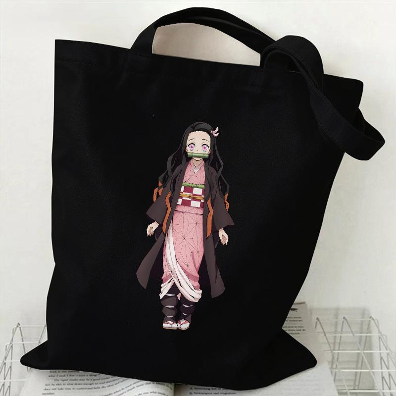 Japan cartoon comics Nezuko Kamado Demon Slayer Printed Canvas Bag Student Shoulder Bag Tote Bag 7550