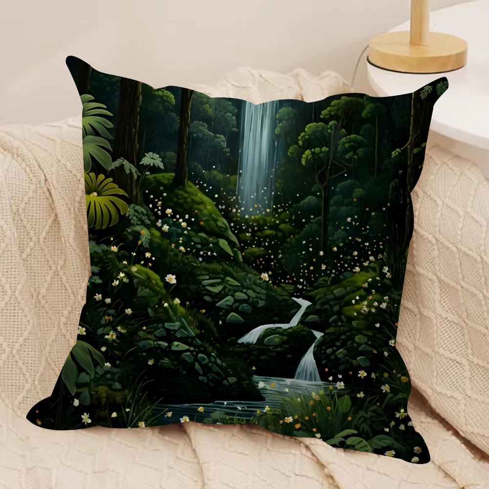Midsummer Nights Flowers Cushion Cover Silky Short Plush DoubleSided Printed Pillow Case for Sofa All Seasons Home Decor Gift