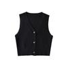 Fashion Style New Autumn Fashion Women's Wear Easiest for Match Preppy Style Single-Breasted V-neck Knitted Vest Sleeveless Vest