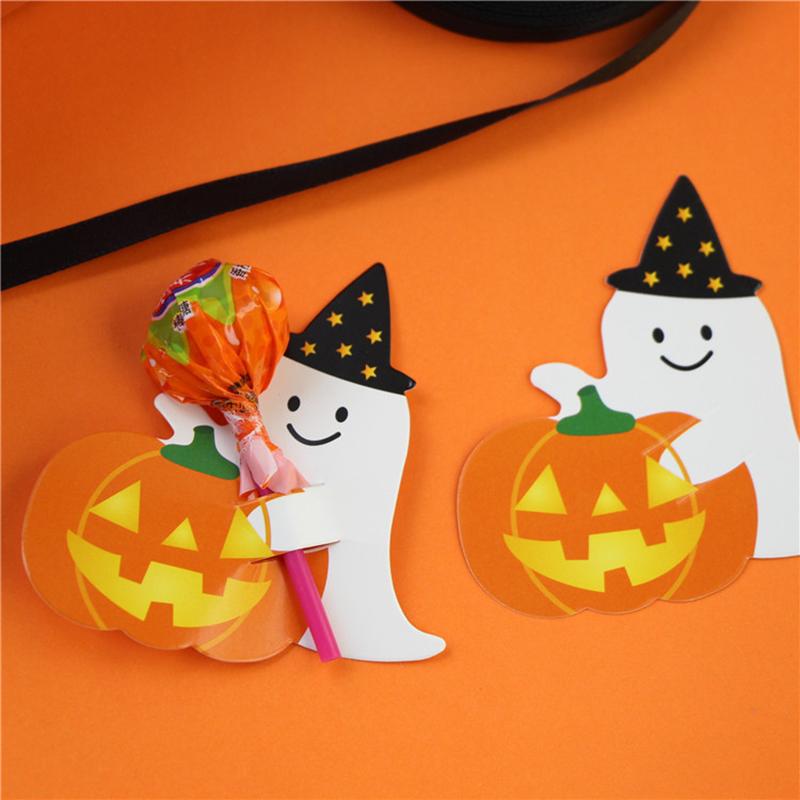 

50Pcs/Bag Christmas Halloween Candy Package Card Ghost Pumpkin Holder Biscuits Decoration Kids Gift Home Diy Supplies 50pcs