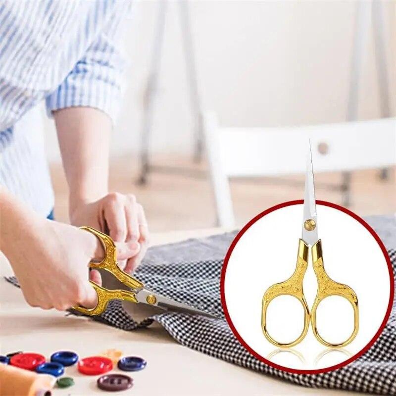 Stainless Steel Plum Blossom Retro Scissors Stainless Steel Household Scissors Yarn Embroidery Scissors Handmade Student Office Small Scissors