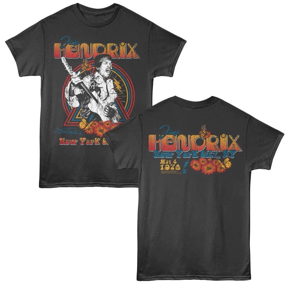 Jimi Hendrix Live New York City May 4th 1970 Men s T Shirt Rock Band Tour Merch L