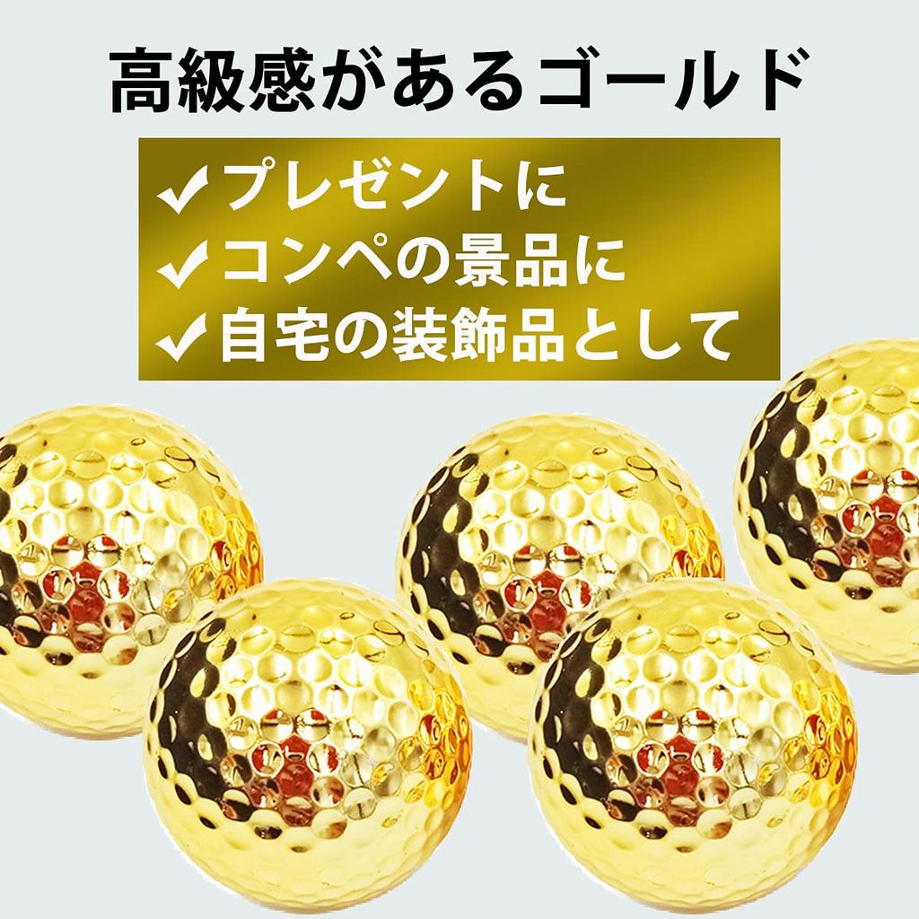 dodtazz Gold Golf Balls 6-Ball Set Competition Prize Gift with Case Luxury Award (6 Balls + Carry Bag Set)