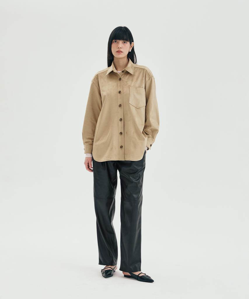 PINBLACK Double-Pleat Baggy Leather Pants