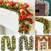 Christmas Glimmer: Garland Set for Tree, Window, and Fireplace with Flocked Leaf Ornaments