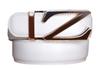 [Rubitas] White Buckle Men's Funny Unique Belt Host Stylish Casual Leather Simple Z Gold