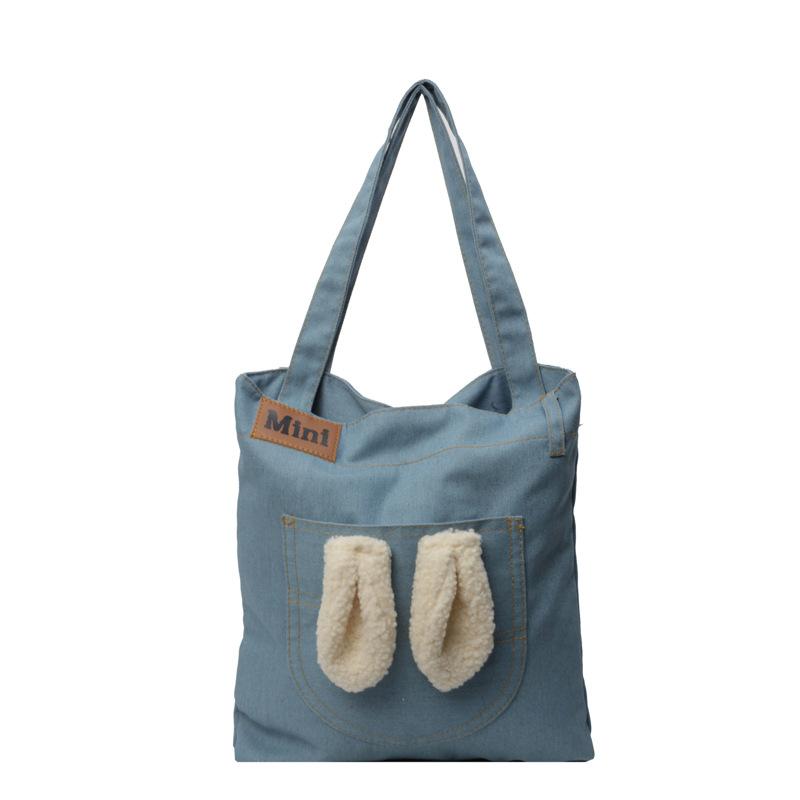 

Denim Bag 2025 New Large-capacity Fashionable Cute Rabbit Ears Casual Tote Bag