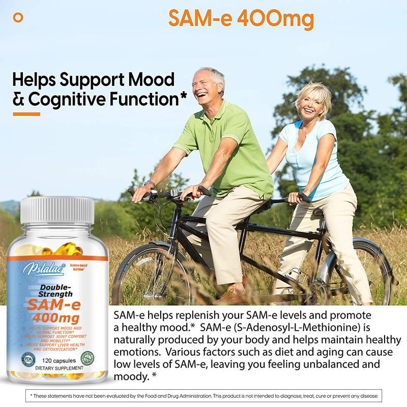 SAM-e Doppia Forza 400mg - Salute del Fegato, Disintossicazione Corporea, Alleviare il Dolore Articolare