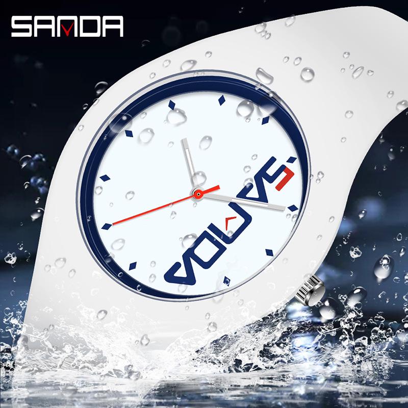 SANDA Unisex Waterproof Outdoor Sports Silicone Quartz Watch