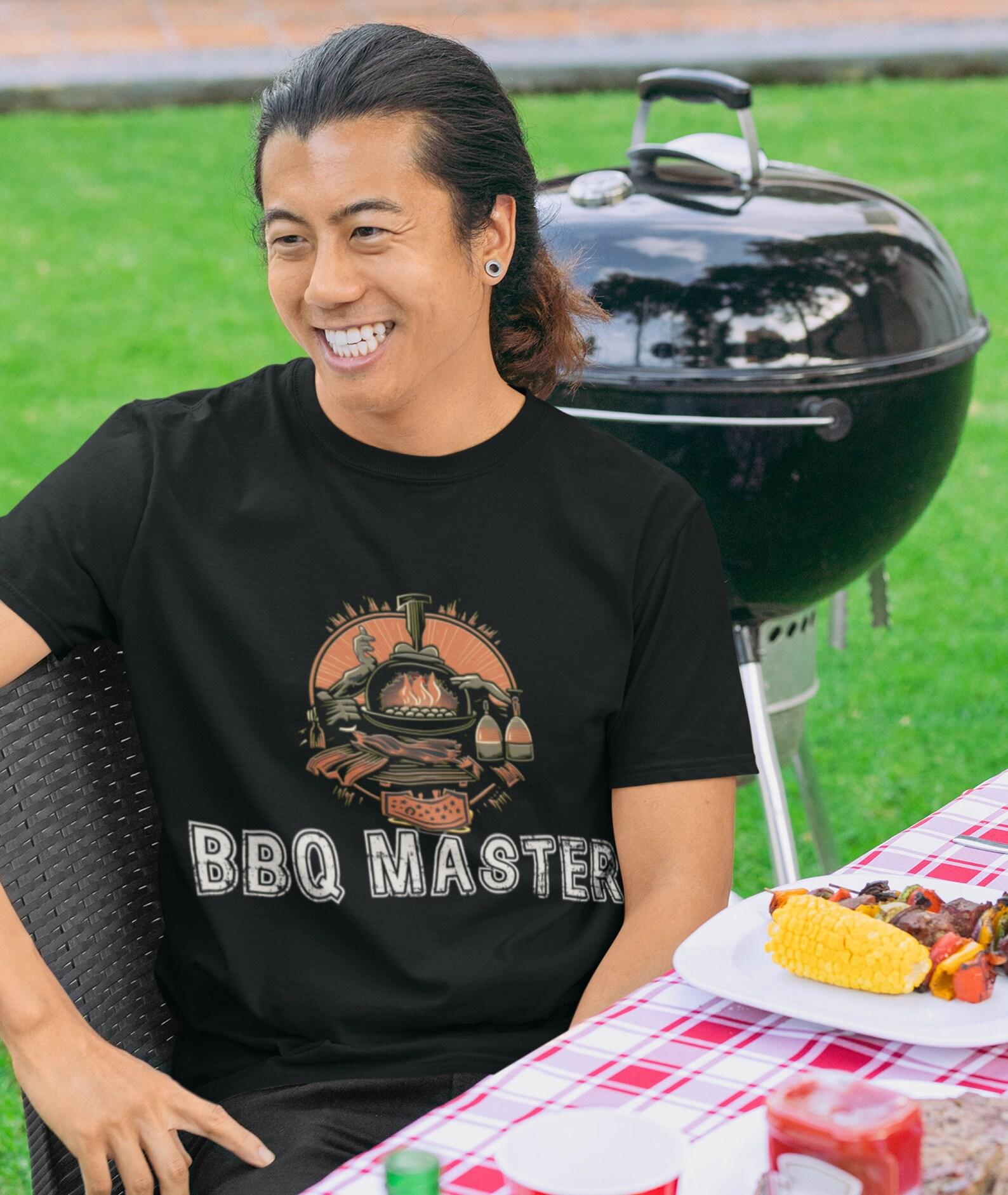 BBQ Master T-Shirt: Flaming Barbeque Design, Grilling Passion Tee S