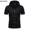 Men's Short Sleeve Slim Fit Hooded Cardigan Tee