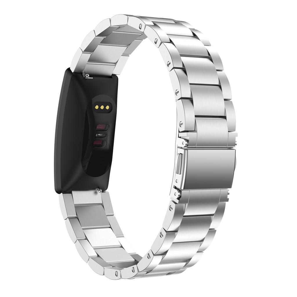 Three Beads Stainless Steel Watch Strap with Folding Clasp for Fitbit Inspire/Inspire HR