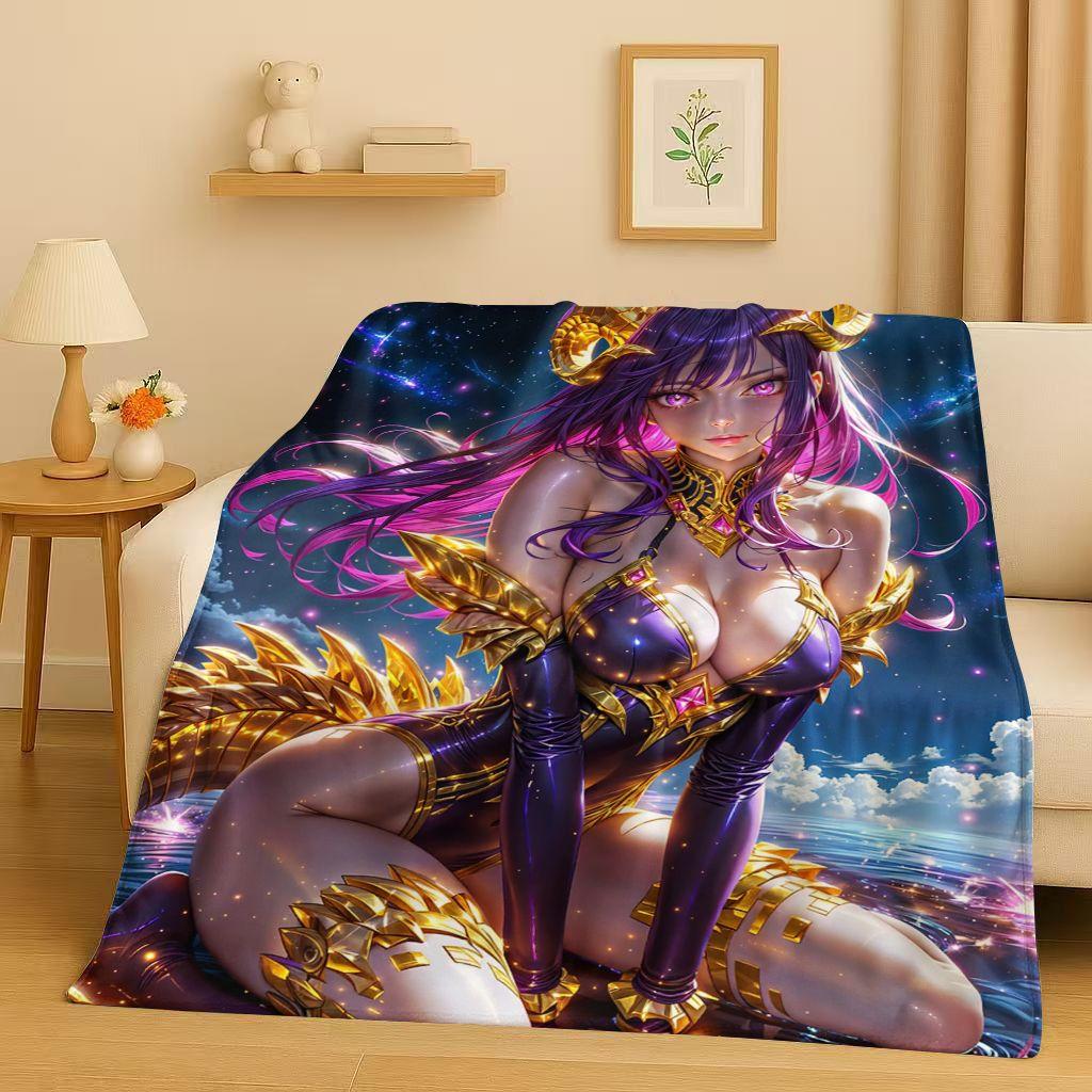 2026 New Sexy Bikini Girls Cartoon Anime Characters Flannel Blanket,Soft Plush Throw for Home Bedroom Bed Sofa Cover Trave Gift