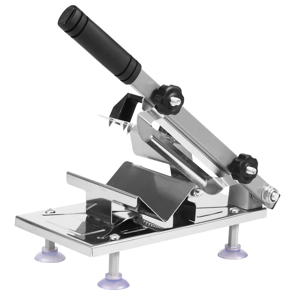 Frozen Meat Slicer Stainless Steel Meat Food Slicer with Anti Slip Suction Cups Thickness Adjustable Meat Cutting Machine