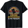 Schattige Kruissteek Therapie Citaat, Kruissteek Grafisch T-shirt