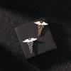 Men Women Caduceus Angel Wings Badge Snake Collar Clothing Accessories Corsage Jewelry Brooch Pins