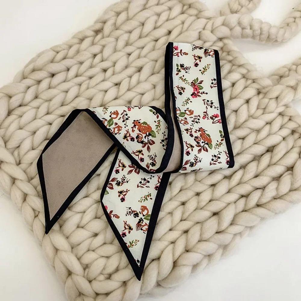 Fashion Printing Letter Hair Ribbons French Elegant Long Headband Bag Strap Accessories Girls Bow Knot Long Hair Scarf HairBand