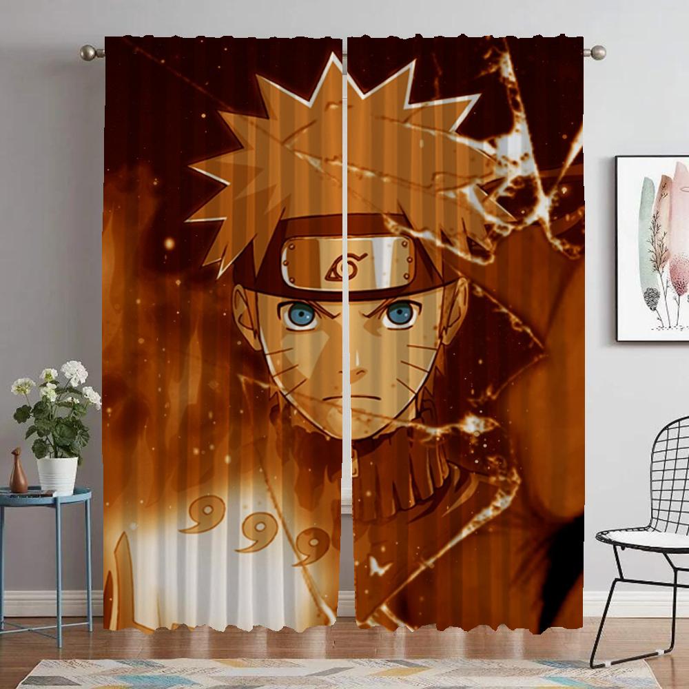 Elegant Room Curtains for Camera Narutos Halloween Decoration Shades Anti-mosquito Curtains 2 Pieces Blackout Curtain Partition