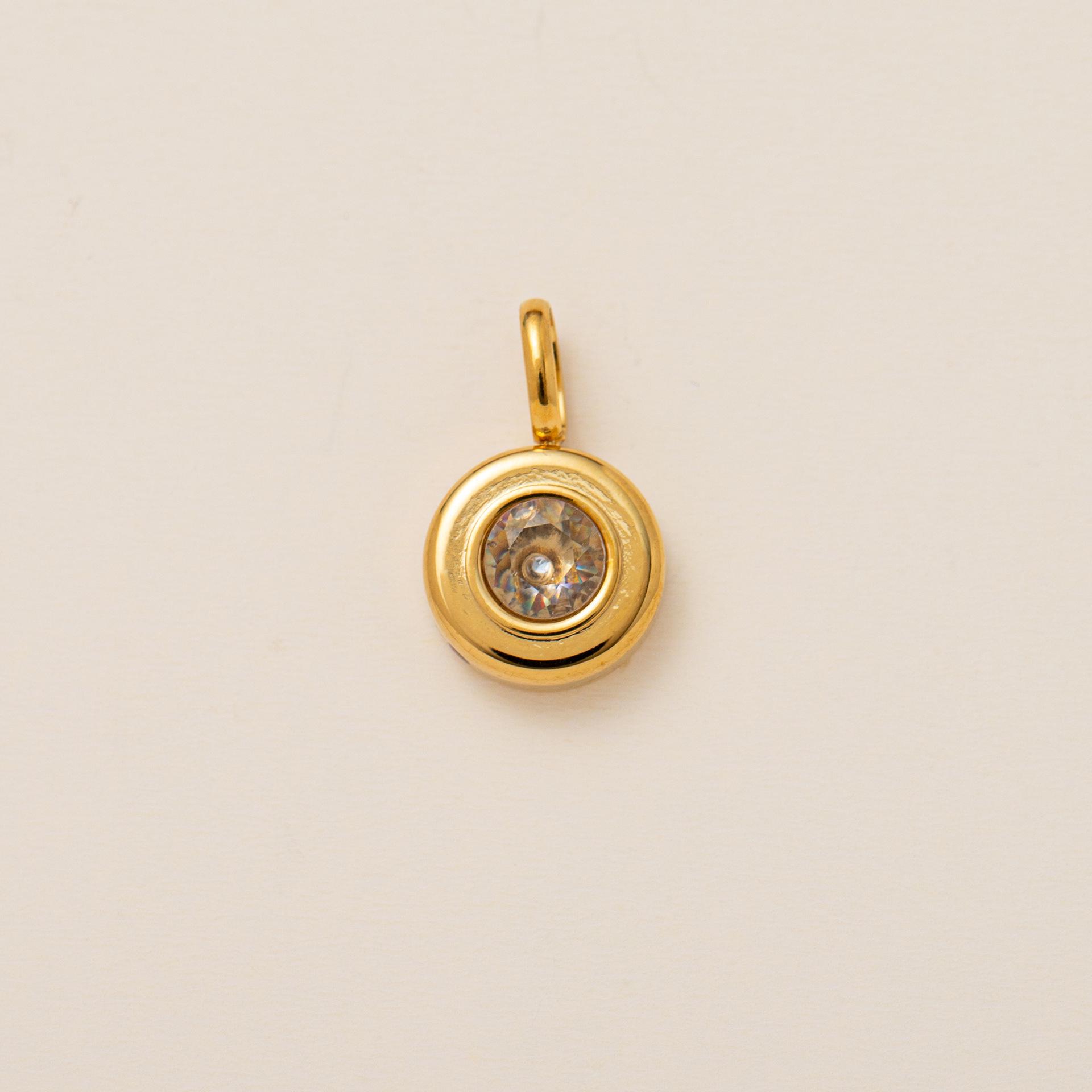 December Birthstone Titanium Steel Cubic Zirconia Pendant
