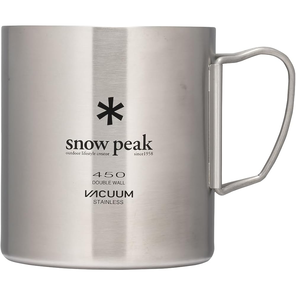 Snow Peak Stainless Steel Vacuum Mug 450ml Travel Coffee Cup Outdoor Camping Drinkware