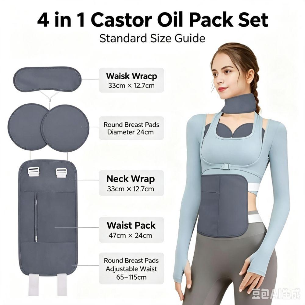 4PC Oil Resistant Waist Wrap Reusable Design Body Wrap Comfort Wear Waist Support Body Detox