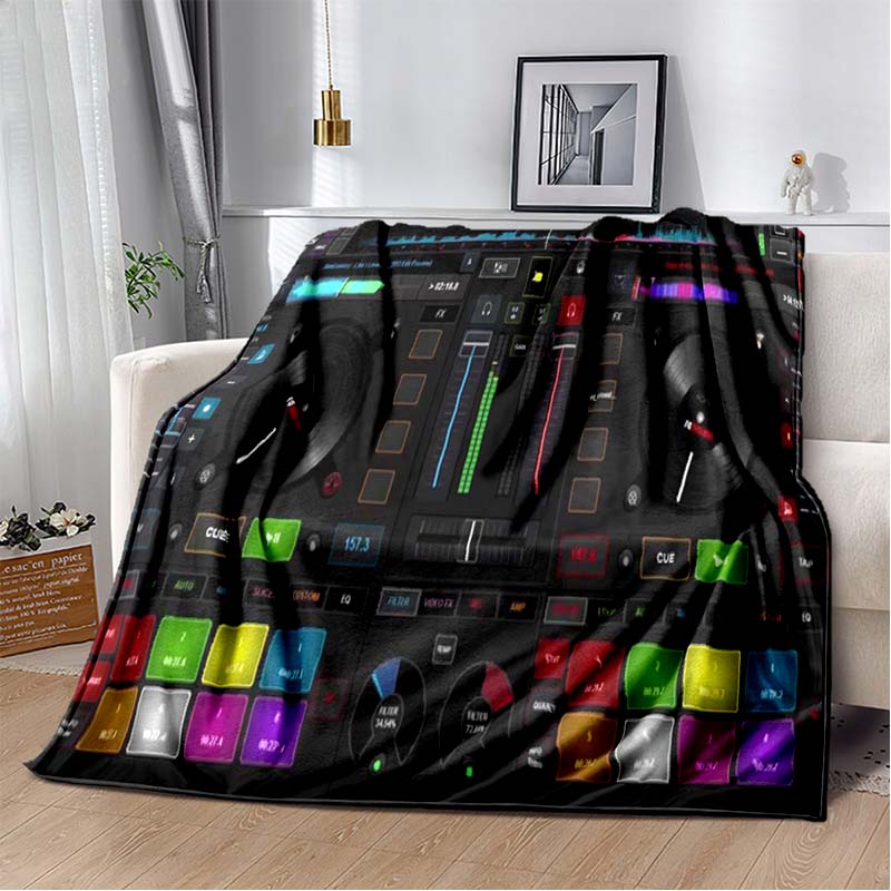 Dj Music Record Screen Console Theme Blanket Home Extra Large Warm Soft Sofa Bed Blanket Bed Cover Travel Picnic Sleep Blanket
