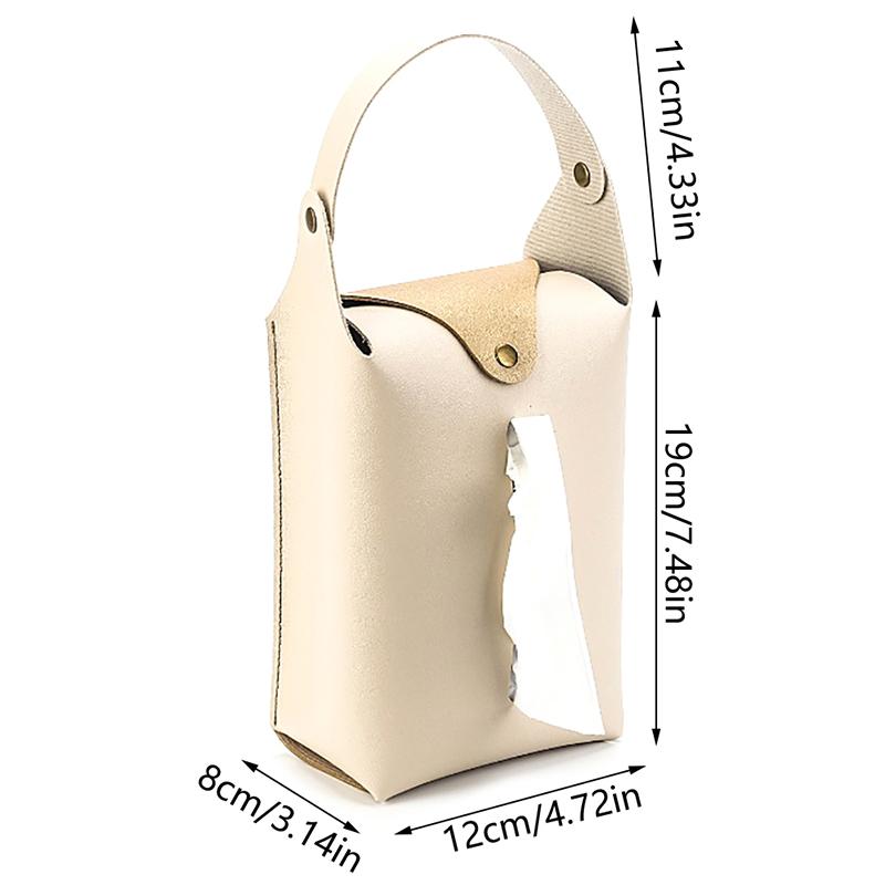 Car Headrest Tissue Holder Leather Paper Towel Storage Bag Vehicle Tissue Case