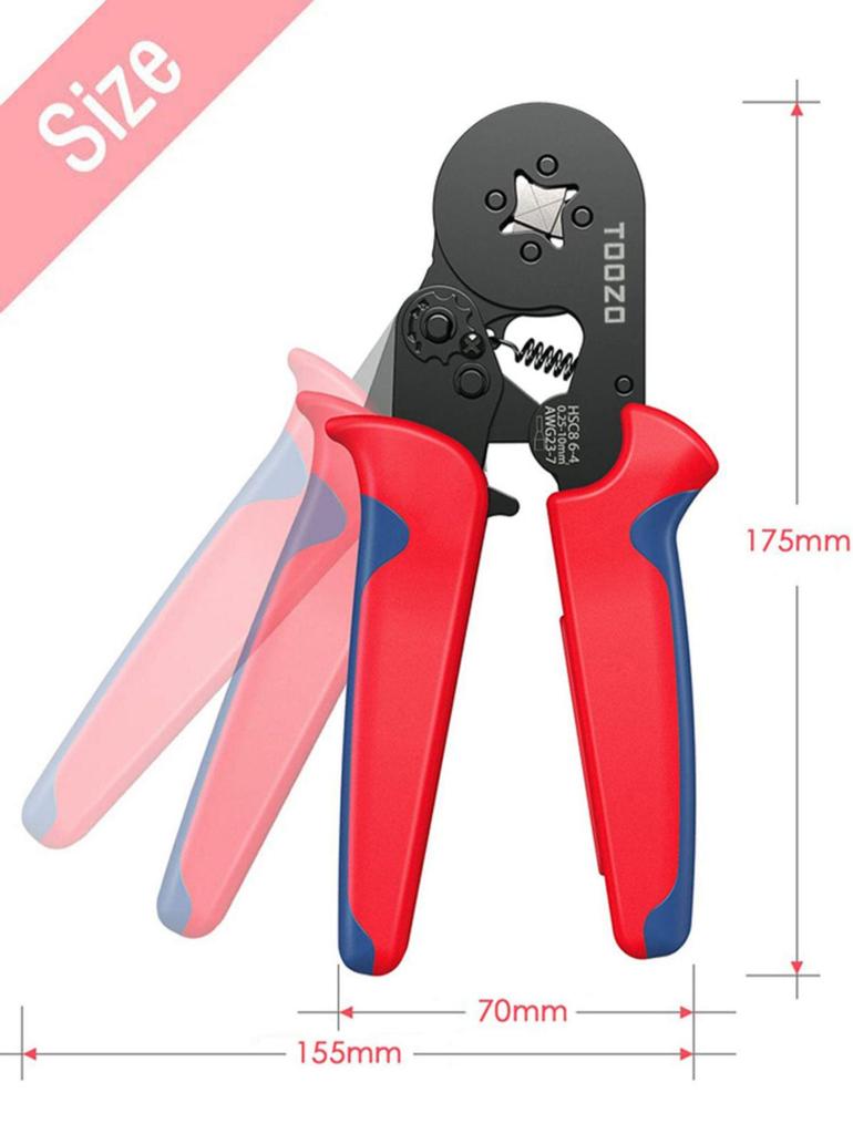 Electrician's Tube and Pin Terminal Crimping Pliers with Cold-Pressed Wire Functionality