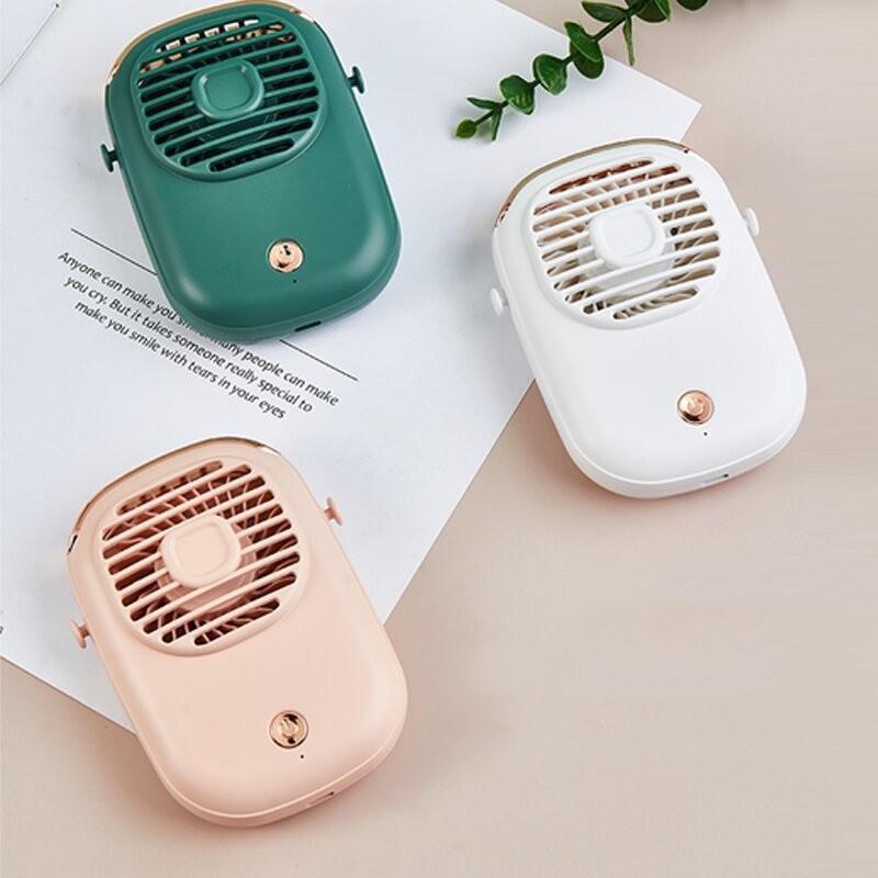 Mini Neck Hanging Fan Eyelash Blower Beauty Tool Usb Rechargeable Leafless Small Fan Noiseless 3-speed Mechanical Operation