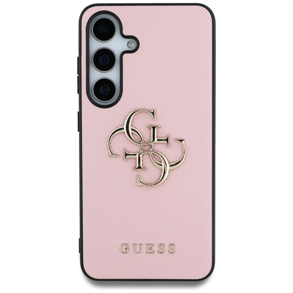 Hülle Guess Grained Big 4G Logo Small Classic Logo Für Samsung Galaxy S25+ Rosa