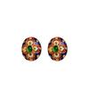 K Real Gold Electroplated Zircon Color Geometric Pendant Necklace Retro Court Style Collarbone Chain Premium Sense Necklace Jewelry Women