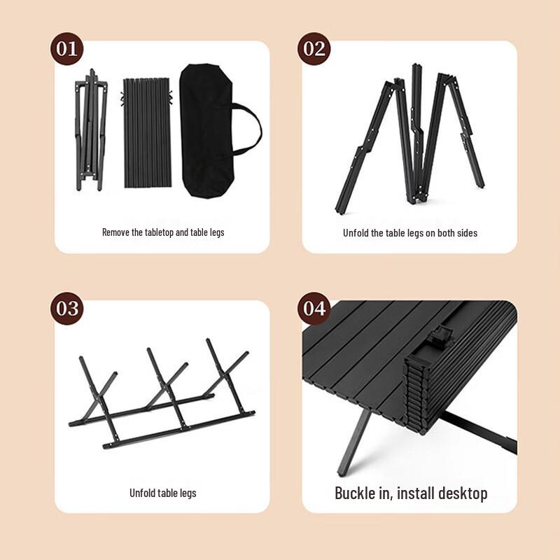 Portable Outdoor Camping Roll-Up Table