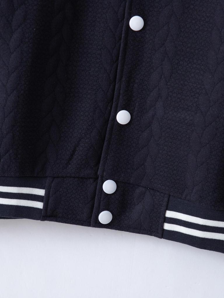 2024 Herren Jacquard Baseball-Cardigan – Einreihige, lässige einfarbige Jacke für Frühling & Herbst